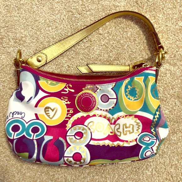 Coach Handbags - Coach Poppy Graffiti purse, baguette style